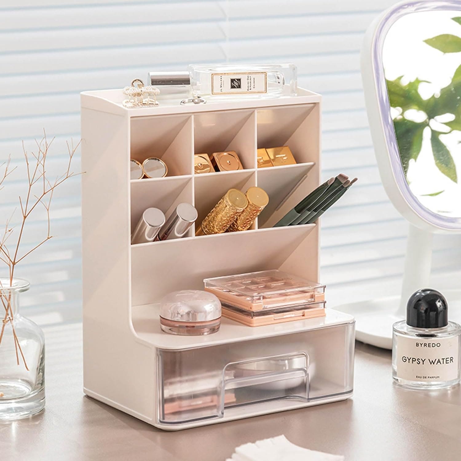 Slop Desktop Storage Box With Drawer, Classify Drawer Type Storage Box, 6 Compartment Multipurpose Organizer With Drawer, Rounded Corners Desk Stationary Organizer, Office School Inclines Desk Pen Organizer Slop Desktop Storage Box With Drawer, Classify Drawer Type Storage Box, 6 Compartment Multipurpose Organizer With Drawer, Rounded Corners Desk Stationary Organizer, Office School Inclines Desk Pen Organizer
